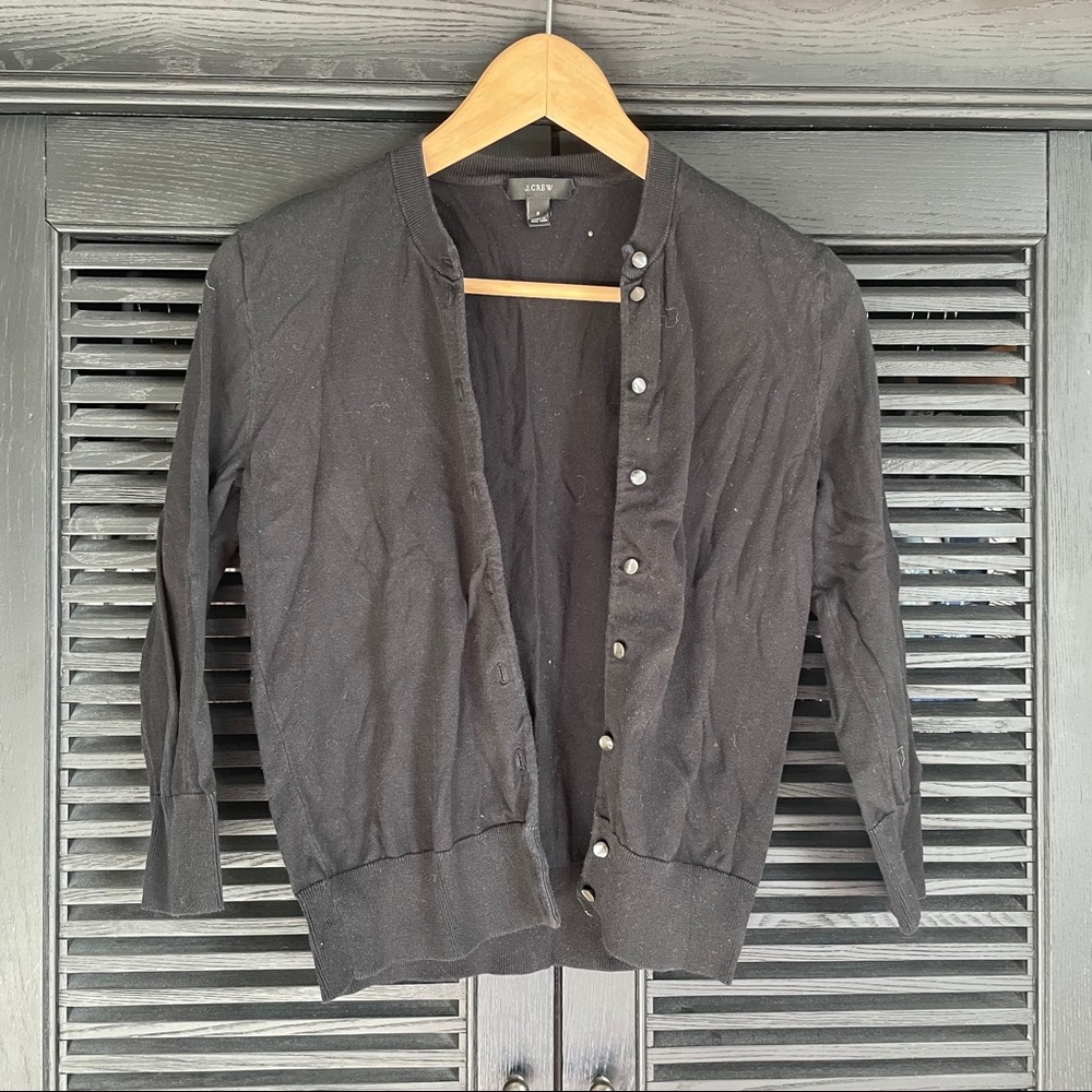 Jcrew black cropped cardigan